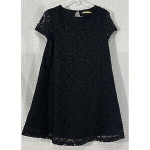 Dream Liu Collection Black Lace Babydoll Dress Womens M Short Sleeve